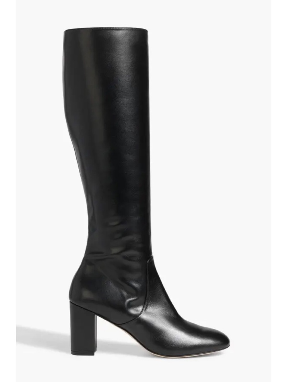Classic Black Knee-High Block Heel Boots - Women's